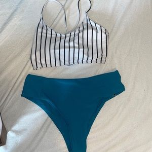 striped highwaisted swimsuit!!!